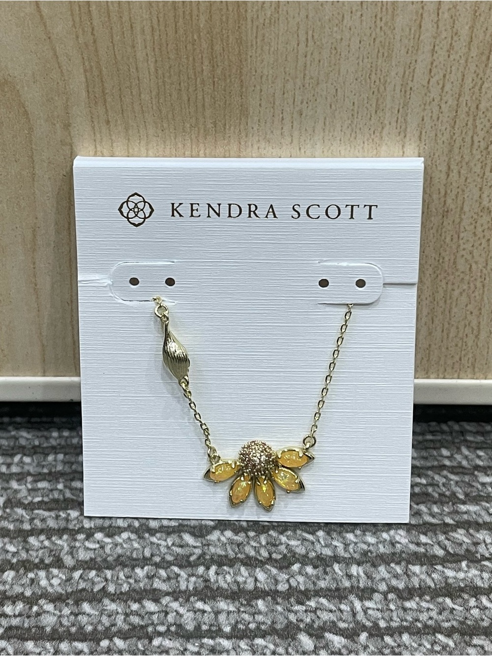Kendra Scott Gold Tone Yellow Petal Necklace